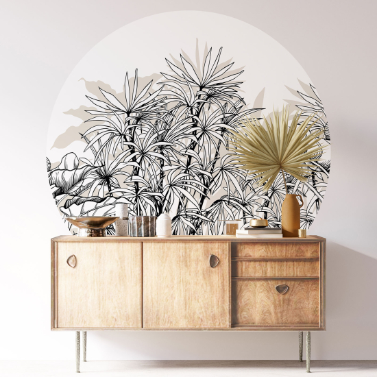 Round / Circle Wall Sticker - Tropical Forest