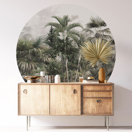 Round / Circle Wall Sticker - Tropical Forest