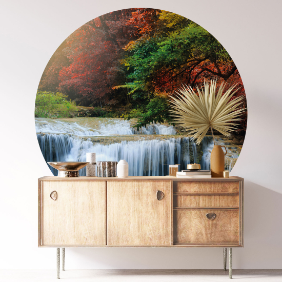 Round / Circle Wall Sticker - Waterfall