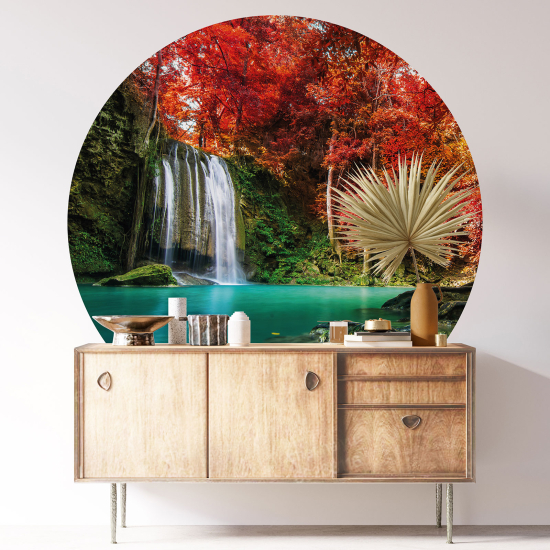 Round / Circle Wall Sticker - Waterfall