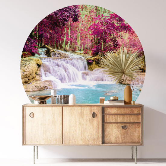 Round / Circle Wall Sticker - Waterfall