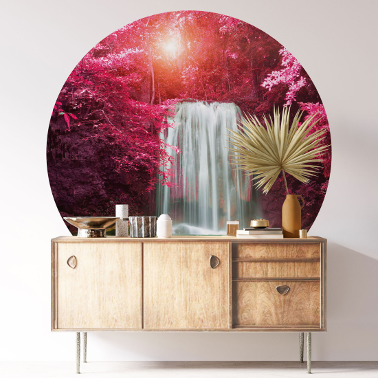 Round / Circle Wall Sticker - Waterfall