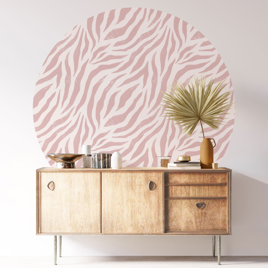 Round / Circle Wall Sticker - Zebra pattern