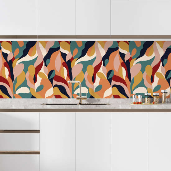 Self Adhesive Kitchen Splashback - Abstract Leaves