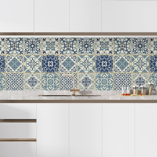 Self Adhesive Kitchen Splashback - Cement tile effect