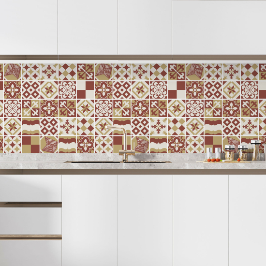 Self Adhesive Kitchen Splashback - Cement tile effect