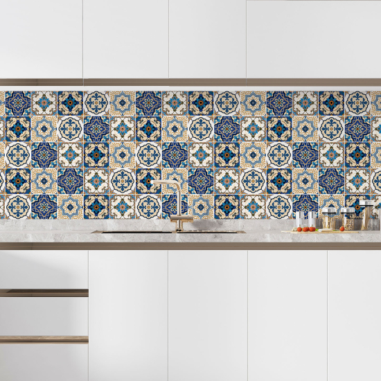 Self Adhesive Kitchen Splashback - Cement tile effect