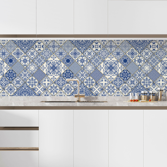 Self Adhesive Kitchen Splashback - Cement tile effect