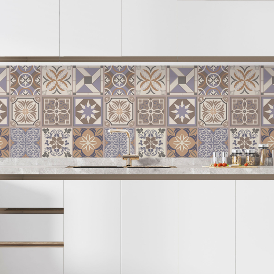 Self Adhesive Kitchen Splashback - Cement tile effect