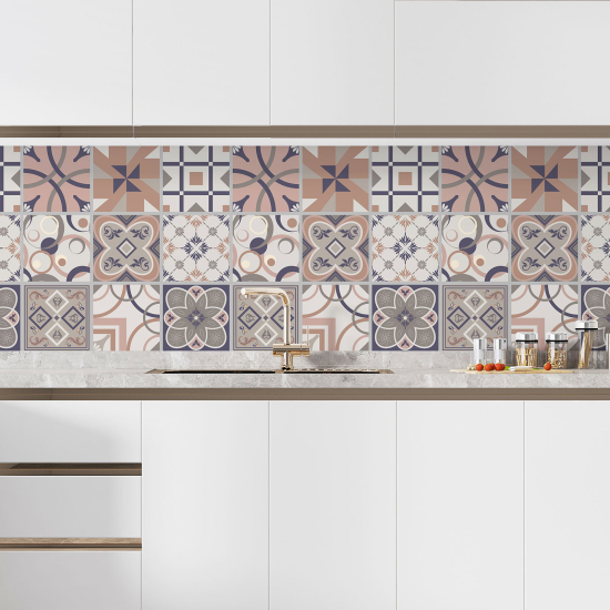 Self Adhesive Kitchen Splashback - Cement tile effect