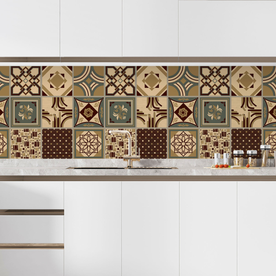 Self Adhesive Kitchen Splashback - Cement tile effect