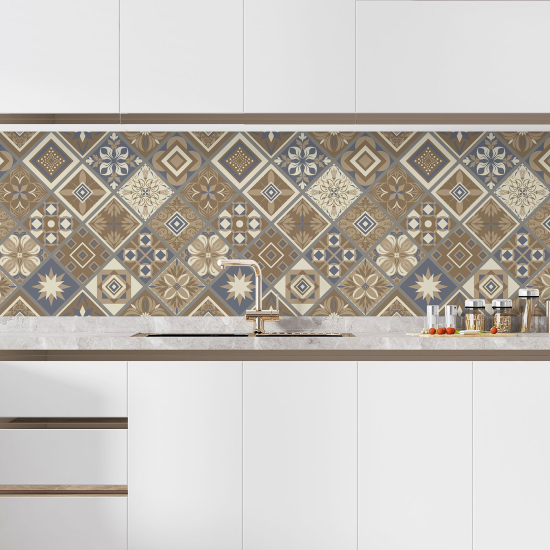 Self Adhesive Kitchen Splashback - Cement tile effect