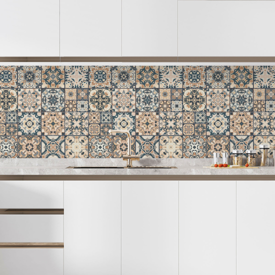 Self Adhesive Kitchen Splashback - Cement tile effect