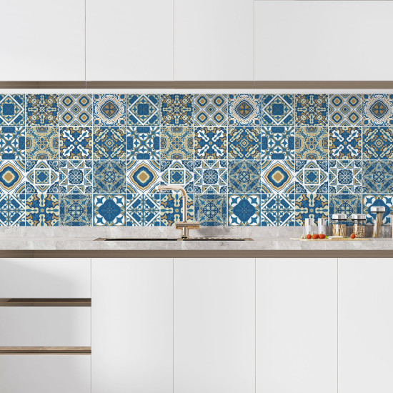 Self Adhesive Kitchen Splashback - Cement tile effect