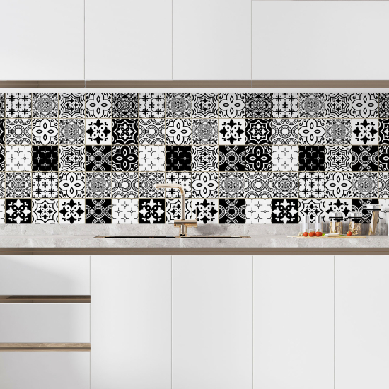 Self Adhesive Kitchen Splashback - Cement tile effect