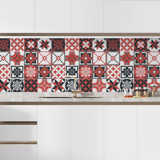 Self Adhesive Kitchen Splashback - Cement tile effect