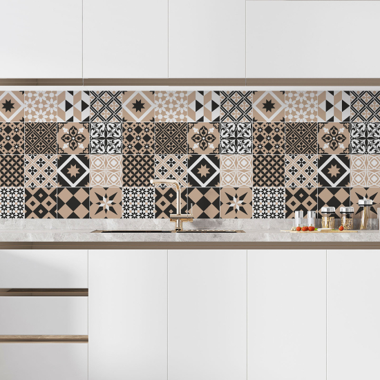 Self Adhesive Kitchen Splashback - Cement tile effect