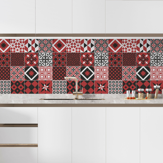 Self Adhesive Kitchen Splashback - Cement tile effect