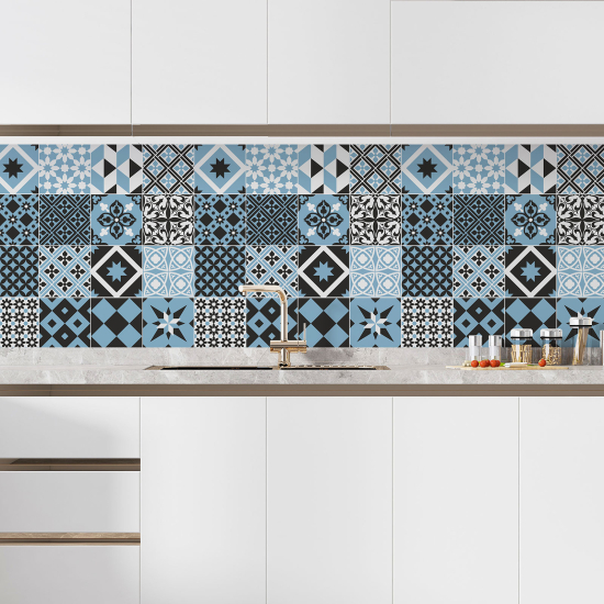 Self Adhesive Kitchen Splashback - Cement tile effect