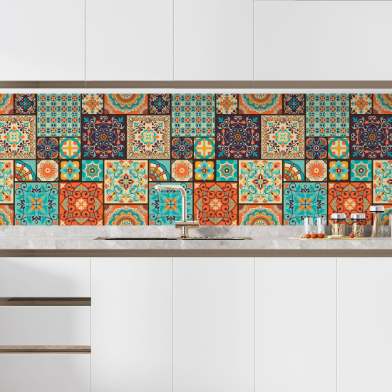 Self Adhesive Kitchen Splashback - Cement tile effect