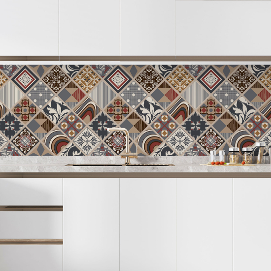 Self Adhesive Kitchen Splashback - Cement tile effect