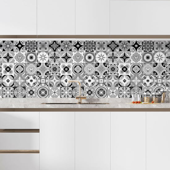 Self Adhesive Kitchen Splashback - Cement tile effect