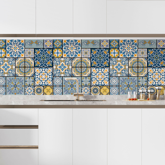 Self Adhesive Kitchen Splashback - Cement tile effect