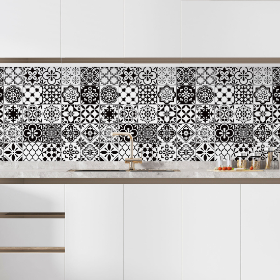 Self Adhesive Kitchen Splashback - Cement tile effect