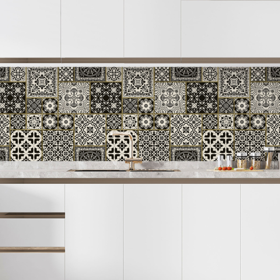 Self Adhesive Kitchen Splashback - Cement tile effect