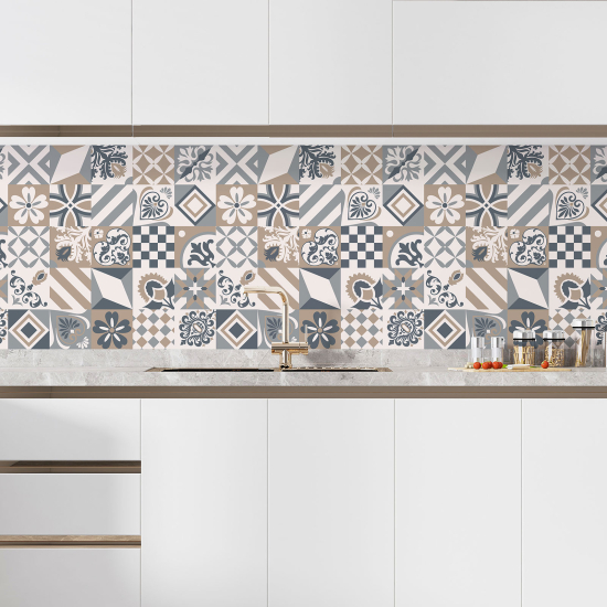 Self Adhesive Kitchen Splashback - Cement tile effect