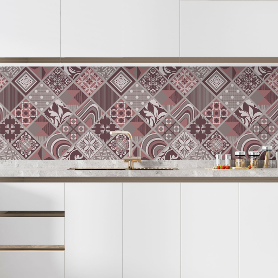 Self Adhesive Kitchen Splashback - Cement tile effect