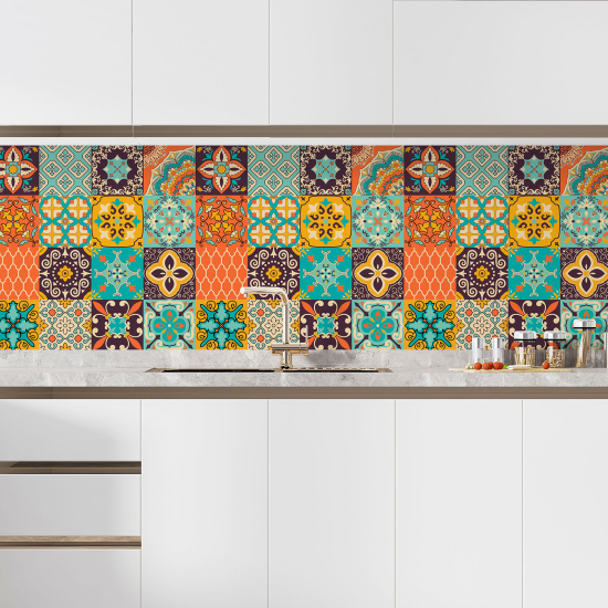 Self Adhesive Kitchen Splashback - Cement tile effect