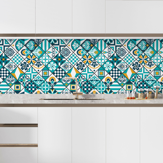 Self Adhesive Kitchen Splashback - Cement tile effect