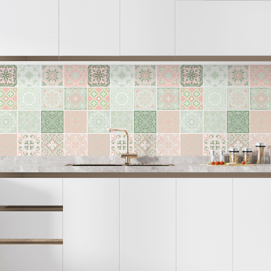 Self Adhesive Kitchen Splashback - Cement tile effect