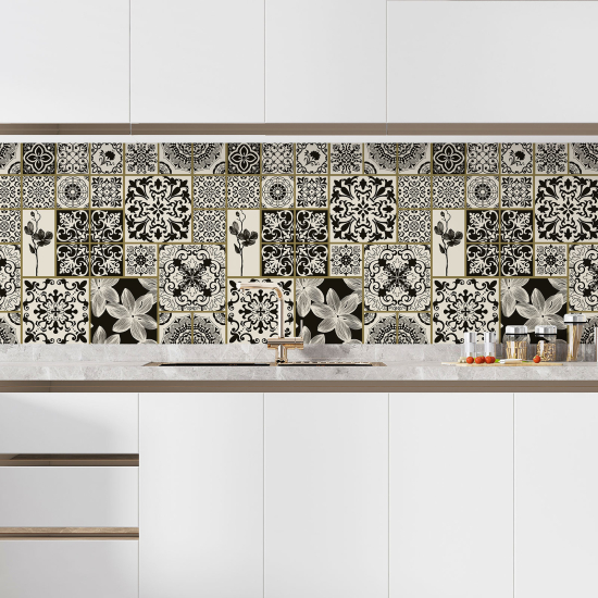 Self Adhesive Kitchen Splashback - Cement tile effect