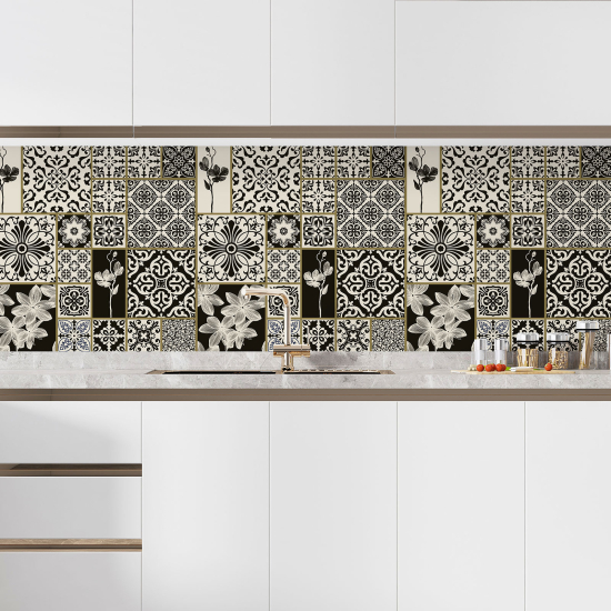 Self Adhesive Kitchen Splashback - Cement tile effect