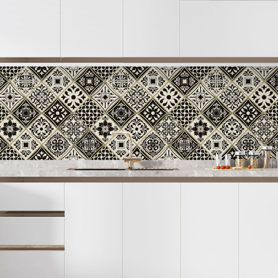 Self Adhesive Kitchen Splashback - Cement tile effect