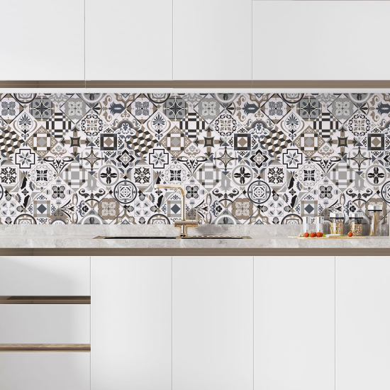 Self Adhesive Kitchen Splashback - Cement tile effect