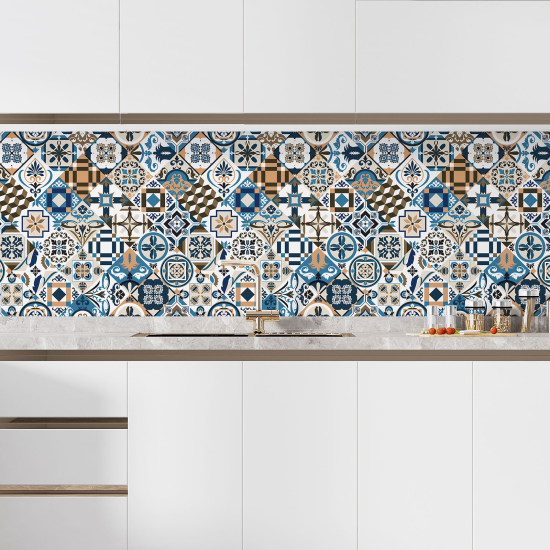 Self Adhesive Kitchen Splashback - Cement tile effect