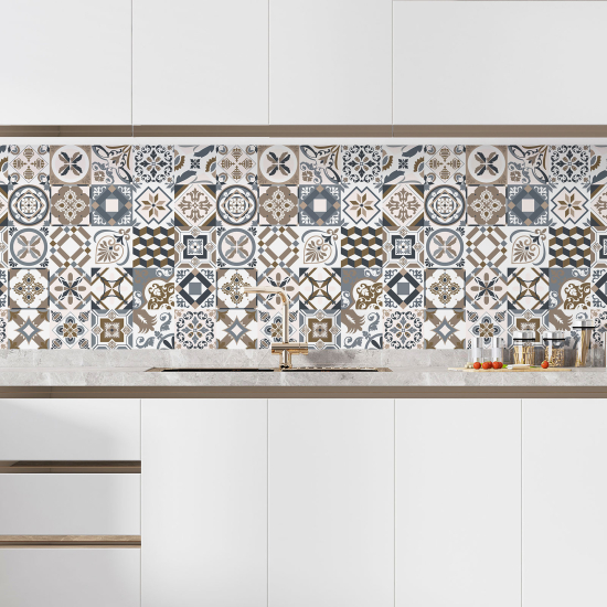 Self Adhesive Kitchen Splashback - Cement tile effect