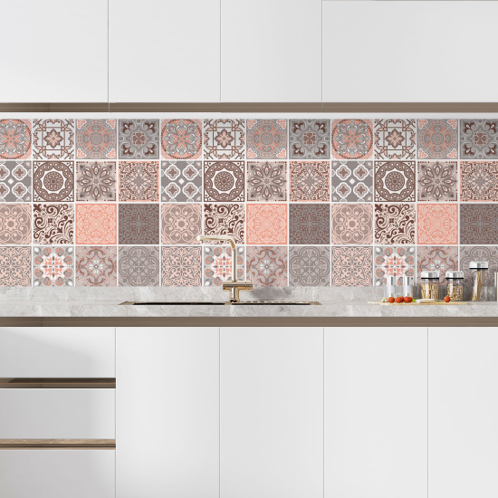 Self Adhesive Kitchen Splashback - Cement tile effect