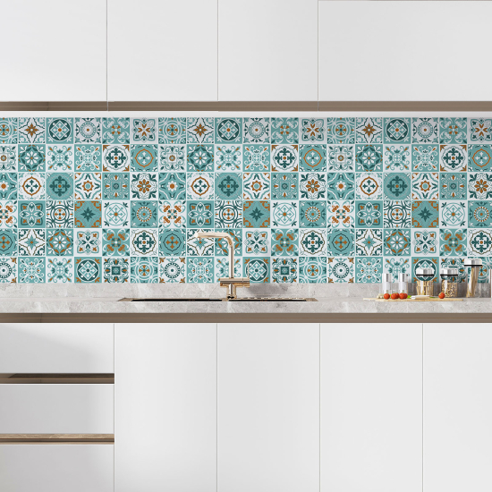 Self Adhesive Kitchen Splashback - Cement tile effect