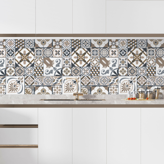 Self Adhesive Kitchen Splashback - Cement tile effect