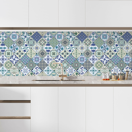 Self Adhesive Kitchen Splashback - Cement tile effect