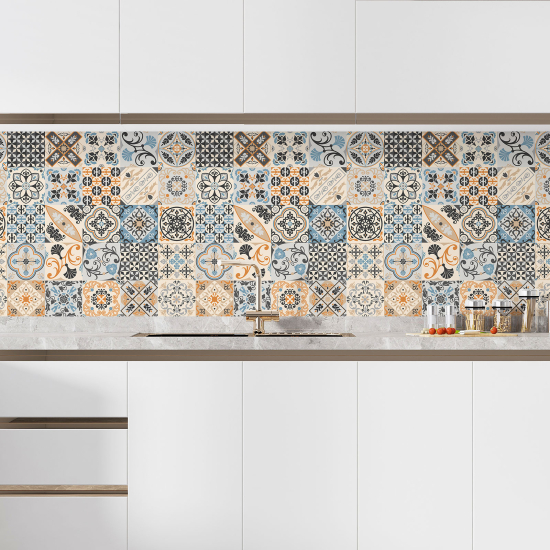 Self Adhesive Kitchen Splashback - Cement tile effect