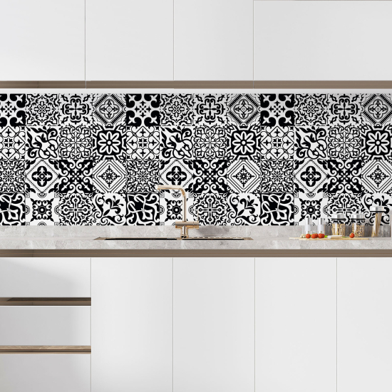 Self Adhesive Kitchen Splashback - Cement tile effect