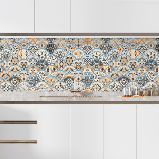 Self Adhesive Kitchen Splashback - Cement tile effect