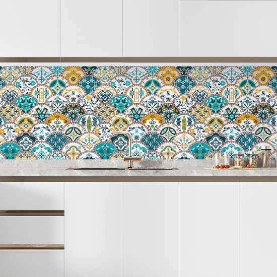 Self Adhesive Kitchen Splashback - Cement tile effect