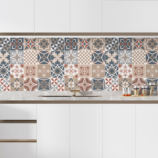 Self Adhesive Kitchen Splashback - Cement tile effect