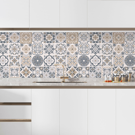 Self Adhesive Kitchen Splashback - Cement tile effect